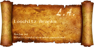 Loschitz Aranka névjegykártya